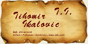 Tihomir Ikalović vizit kartica